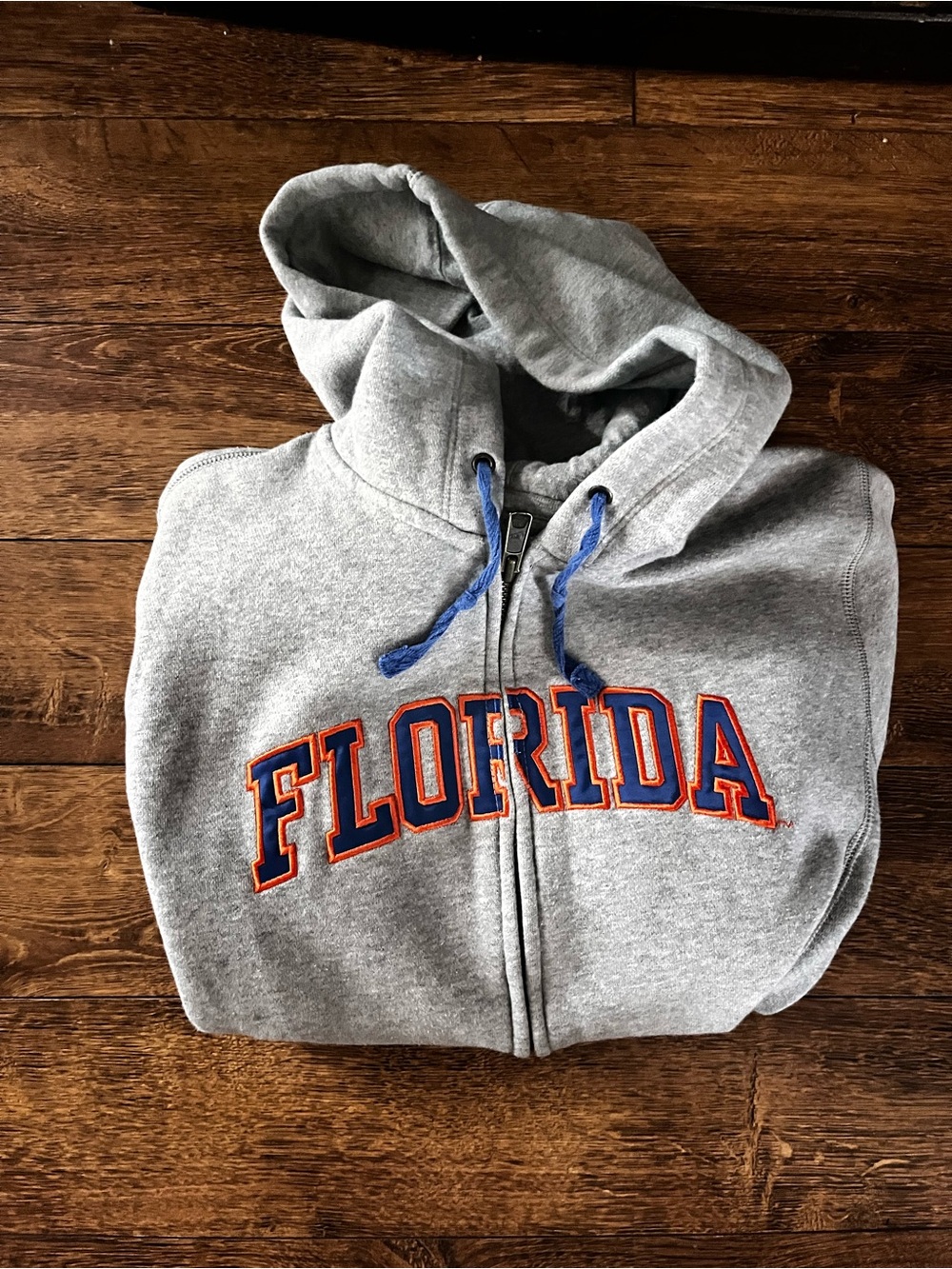 Nike Gray Hooded Zip Sweatshirt with White Logo